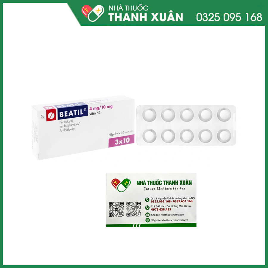 BEATIL 4mg/10mg thuốc điều trị tăng huyết áp vô căn và bệnh mạch vành ổn định